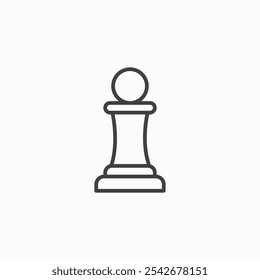 Chess pawn icon set in black color