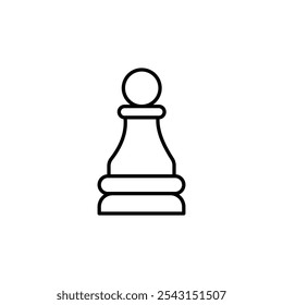 Chess pawn icon set. outlined and solid filled versions.