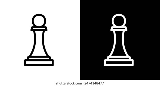 Chess pawn icon set. Chess piece vector symbol. Soldier sign.