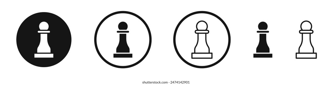 Chess pawn icon set. Chess soldier vector symbol. Chess piece sign.