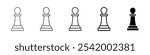 chess pawn icon Simple outline illustration