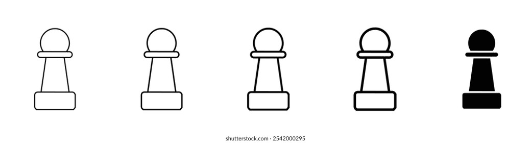 chess pawn icon Simple outline illustration