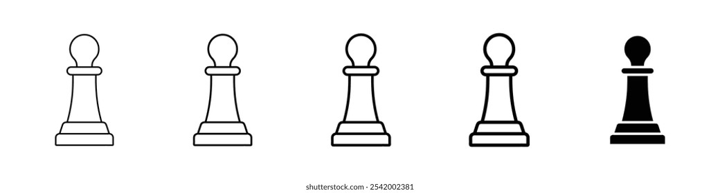 chess pawn icon Simple outline illustration