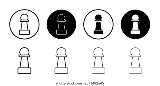 chess pawn icon Simple outline illustration set