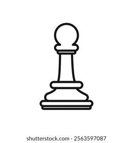 Chess pawn icon Simple thin line flat symbol