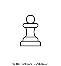 Chess pawn icon symbol collection on white background.