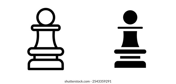 Chess pawn icon symbol collection on white background.