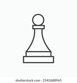 Chess pawn icon in thin black lines