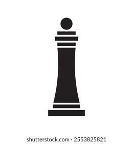 Chess pawn icon Thin line flat illustration