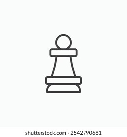 Chess pawn icon in thin outlined.