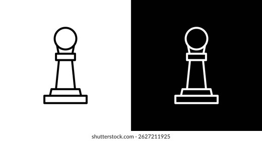 Chess pawn icon in trendy line design