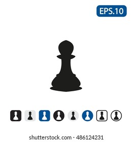 Chess pawn icon. Vector