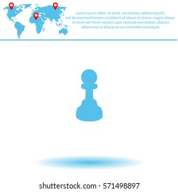 Chess pawn  icon. Vector design. 