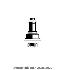 chess pawn icon vector, line art design, symbol and logo
