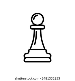 chess pawn icon vector in line style