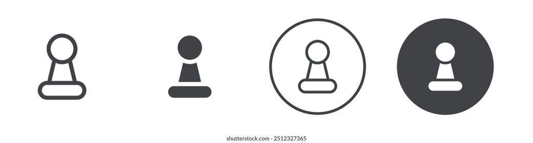 Chess pawn icon Vector logo outline