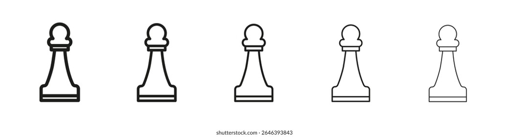 chess pawn icon vector outline set illustration sign
