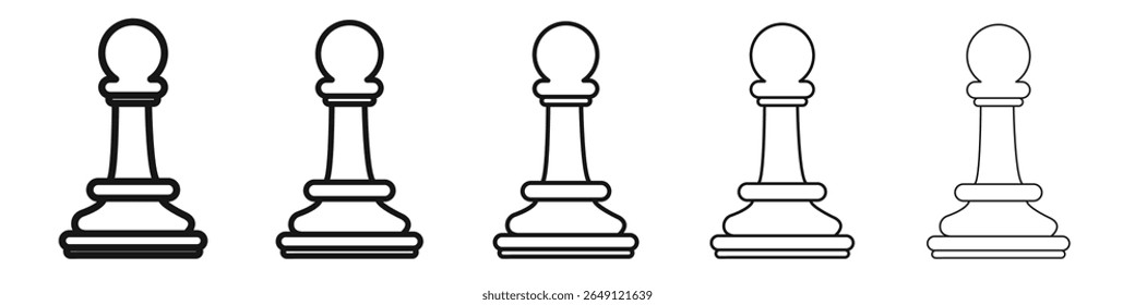 Ícone de peão de xadrez vetor conjunto de ilustrações sinal