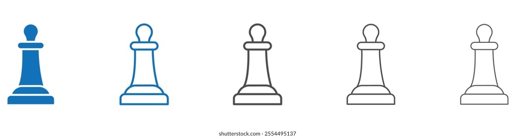 Chess pawn icon vector set collection for web