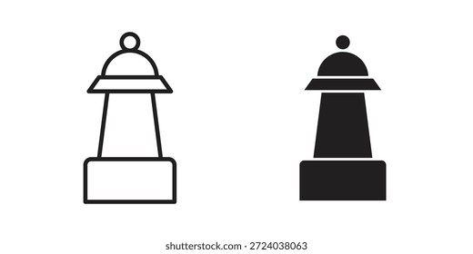 Chess pawn icons, Line vector. solid symbol set