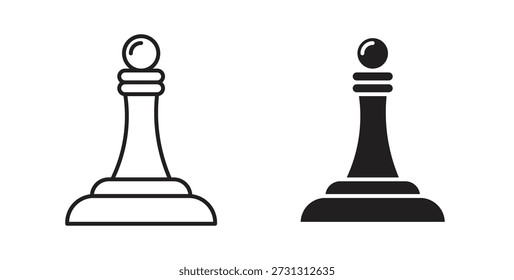 Chess pawn icons. Vector linear icon isolated on white background.