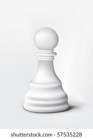 Chess Pawn Isolated on White. Vector.