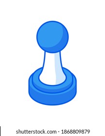 Chess pawn isometric icon. Starting combat figure ancient strategy game. Thinking and winning competition performance. Creative conflict of powerful professional intellects vector illustration.