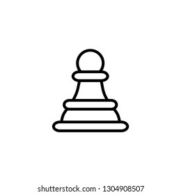Chess Pawn Line Icon In Flat Style Vector For Apps, UI, Websites. Black Icon Vector Illustration.
