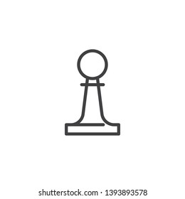 Chess pawn line icon. linear style sign for mobile concept and web design. Chess piece outline vector icon. Strategy symbol, logo illustration. Pixel perfect vector graphics
