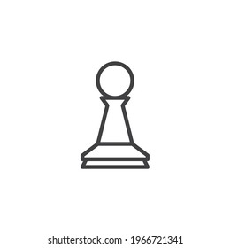 Icono de la línea del peón de ajedrez. signo de estilo lineal para concepto móvil y diseño web. Icono vectorial del contorno de la pieza de ajedrez. Símbolo, ilustración del logotipo. Gráficos vectoriales