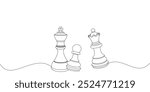 Chess pawn line vector design king, queen, pawn