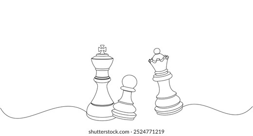 Chess pawn line vector design king, queen, pawn