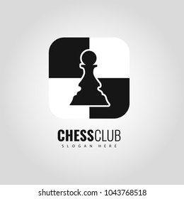 Chess Pawn Logo design. Vector sign pawn of chess.  
