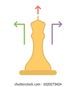 
Chess pawn multiple choice, decision making flat icon
