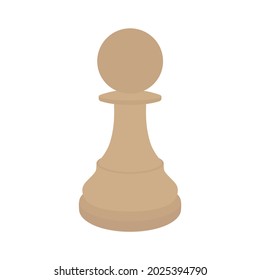 Chess pawn on white background