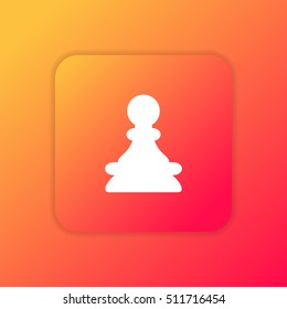 Chess Pawn orange bright app ui/ux Icon / Logo design