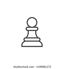 Chess pawn outline icon. linear style sign for mobile concept and web design. chess piece simple line vector icon. Symbol, logo illustration. Pixel perfect vector graphics