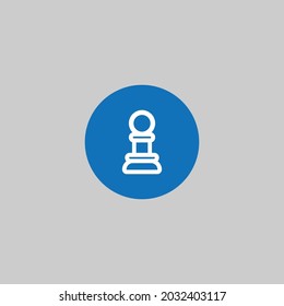 Chess pawn outline icon, linear style sign for mobile concept and web design