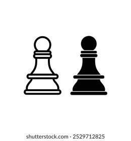 Chess pawn outline icon, chess piece simple logo vector icon. Symbol illustration