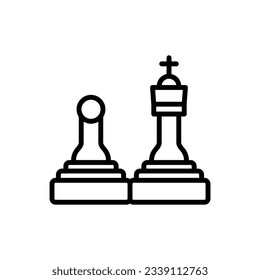 Chess Pawn Outline Icon Vector Illustration