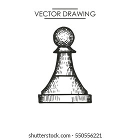 Chess pawn picture. vector illustration