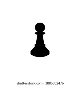 Pieza de peón de ajedrez vector ilustración plana aislada. Icono de la pieza del peón de ajedrez negro sobre blanco