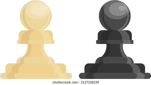 Chess pawn pieces, illustration, vector on a white background.