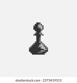 Chess pawn pixel style on white background.