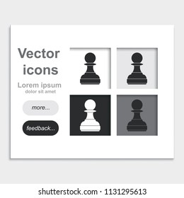Chess pawn placed on web page template flat vector icon.