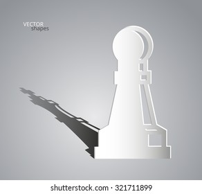 Chess Pawn with Queen Shadow. Vector Illustration
