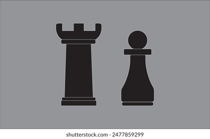 Chess - Pawn, rook. Vector