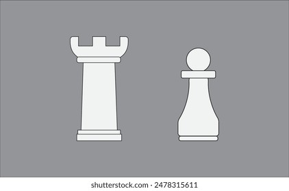 Chess - Pawn, rook. White