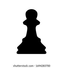 Chess pawn silhouette, black minimalist flat vector illustration icon
