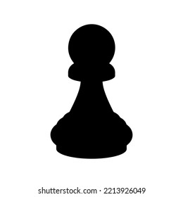 Chess pawn silhouette on a white background vector. Black chess piece design.